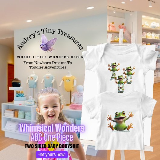 Whimsical Wonders Baby Bodysuit met korte mouwen