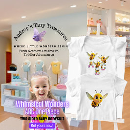 Whimsical Wonders Baby Bodysuit met korte mouwen