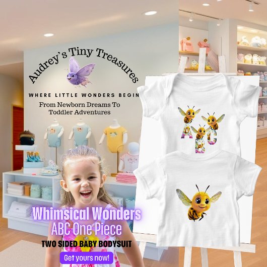 Whimsical Wonders Baby Bodysuit met korte mouwen
