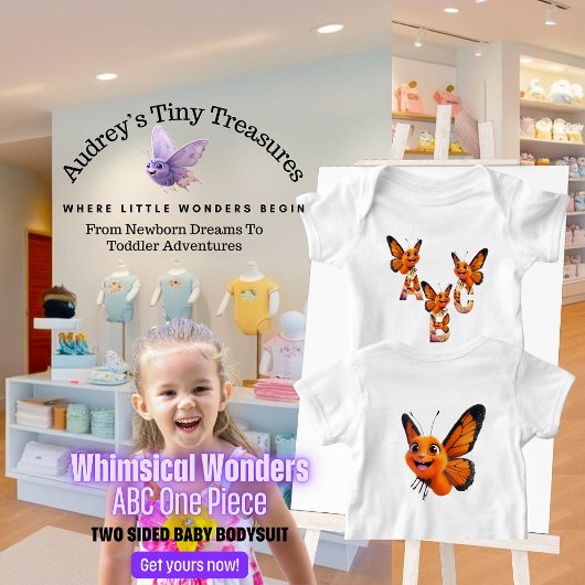Whimsical Wonders Baby Bodysuit met korte mouwen