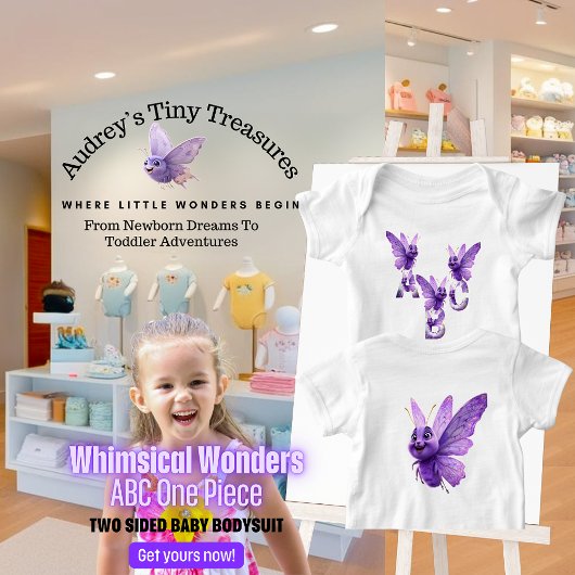 Whimsical Wonders Baby Bodysuit met korte mouwen