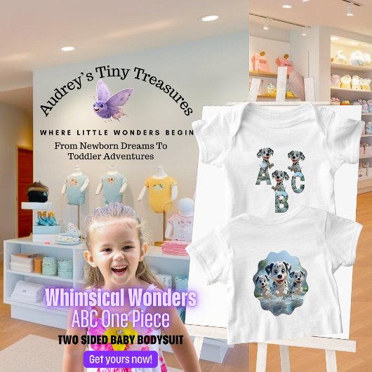 Whimsical Wonders Baby Bodysuit met korte mouwen