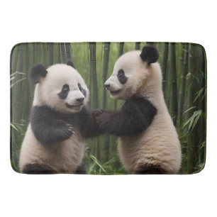 Whimsical Wonders: Baby-panda's spelen in het bos, Badmat