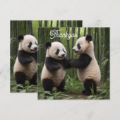 Whimsical Wonders: Baby-panda's spelen in het bos Bedankkaart (Voorkant / Achterkant)