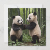 Whimsical Wonders: Baby-panda's spelen in het bos Bedankkaart (Achterkant)