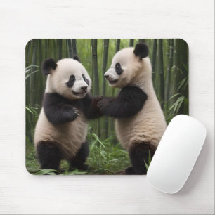 Whimsical Wonders: Baby-panda's spelen in het bos Muismat