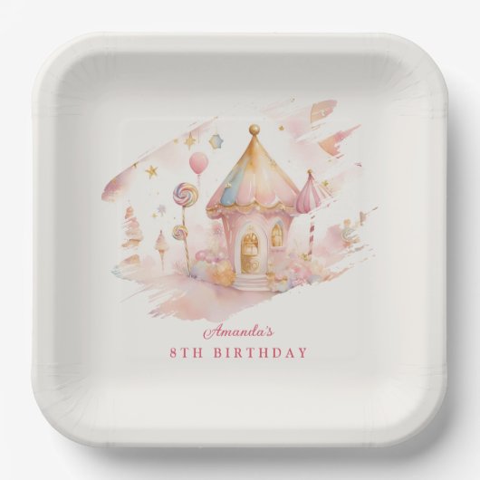 Whimsical Wonders Candyland paper Plate Papieren Bordje (Voorkant)