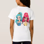 Whimsical Wonders: Meisjes' alledaags T-shirt (Achterkant)
