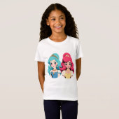 Whimsical Wonders: Meisjes' alledaags T-shirt (Voorkant volledig)