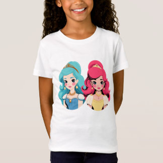 Whimsical Wonders: Meisjes' alledaags T-shirt
