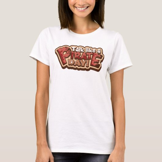 Whimsical Wooden Talk Like a Pirate Day T-shirt (Voorkant)