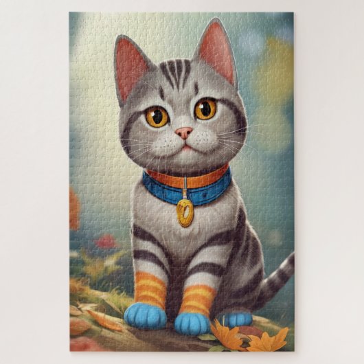 Whimsical Woodland America Shorthair Cat Legpuzzel (Verticaal)