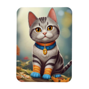 Whimsical Woodland America Shorthair Cat Magneet
