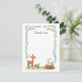 Whimsical Woodland Animal Bedankkaart (Staand voorkant)