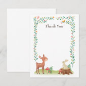Whimsical Woodland Animal Bedankkaart (Voorkant / Achterkant)