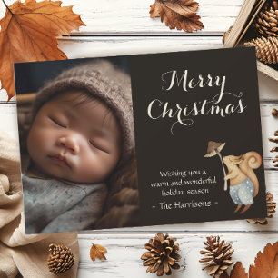 Whimsical Woodland Animal Christmas Foto Feestdagenkaart