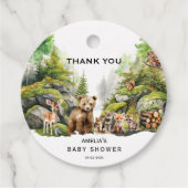 Whimsical Woodland Animals Baby shower Bedankt Bedankjes Labels (Voorkant)