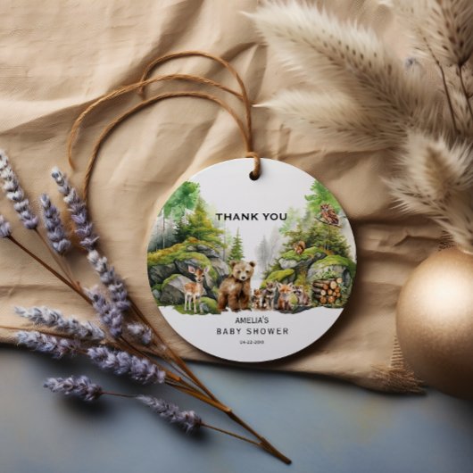 Whimsical Woodland Animals Baby shower Bedankt Bedankjes Labels
