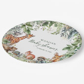 Whimsical Woodland Animals Baby shower Papieren Bordje (Gekanteld)