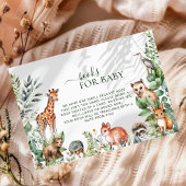 Whimsical Woodland Animals Boeken voor Baby shower Informatiekaartje