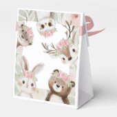 Whimsical Woodland Animals Boho Girl Baby shower Bedankdoosjes (Achterkant)