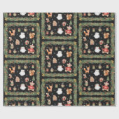 Whimsical Woodland Animals Christmas Cadeaupapier (Vlak)