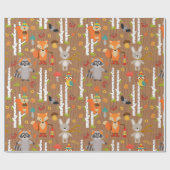 Whimsical Woodland Animals Cottcore Patroon Cadeaupapier (Vlak)