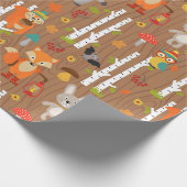Whimsical Woodland Animals Cottcore Patroon Cadeaupapier (Hoek)