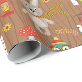 Whimsical Woodland Animals Cottcore Patroon Cadeaupapier (Rol Hoek)