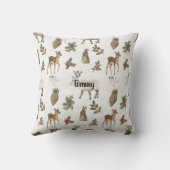 Whimsical Woodland Animals Custom Name  Kussen (Achterkant)
