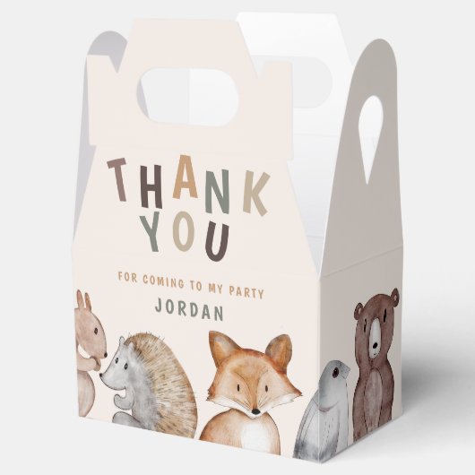 Whimsical Woodland Animals Dank u Bedankdoosjes (Geopend)