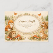 Whimsical Woodland Animals Diapper Raffle Informatiekaartje (Voorkant)