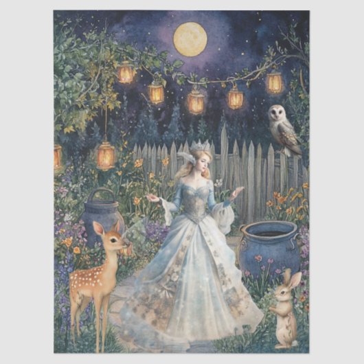 Whimsical Woodland Animals & Fairy Decoupage Paper Tissuepapier (Voorkant)