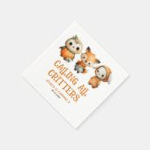 Whimsical Woodland Animals Fall Kids' Birthday Servet (Hoek)