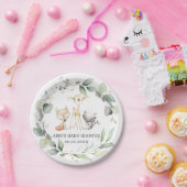Whimsical Woodland Animals Greenery Baby shower Papieren Bordje (Feest)