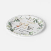 Whimsical Woodland Animals Greenery Baby shower Papieren Bordje (Gekanteld)