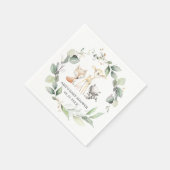 Whimsical Woodland Animals Greenery Baby shower Servet (Hoek)