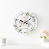 Whimsical Woodland Animals Greenery Boy Girl Room Grote Klok (Huis)