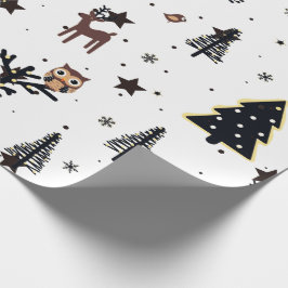 Whimsical Woodland Animals Holiday Wrapping Paper Cadeaupapier