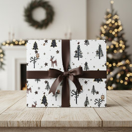 Whimsical Woodland Animals Holiday Wrapping Paper Cadeaupapier