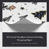 Whimsical Woodland Animals Holiday Wrapping Paper Cadeaupapier