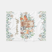 Whimsical Woodland Animals / Modern Forest Nursery Fleece Deken (Voorkant (Horizontaal))