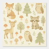 Whimsical Woodland Animals Nursery Wallpaper Behang (Voorkant)