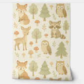 Whimsical Woodland Animals Nursery Wallpaper Behang (Afrollen)