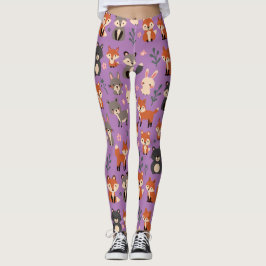Whimsical Woodland Animals Patroon Leggings