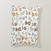 Whimsical Woodland Animals Sage Greenery Nursery Accent Kussen (Achterkant (Verticaal))
