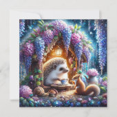 Whimsical Woodland Animals Tea Party Feestdagenkaart (Voorkant)