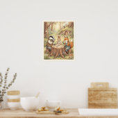 Whimsical Woodland Animals Tea Party Nursery Poster (Keuken)