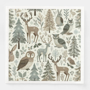 Whimsical Woodland Animals Vakantiepapier servet