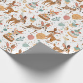 Whimsical Woodland Animals Verjaardag Cadeaupapier (Hoek)